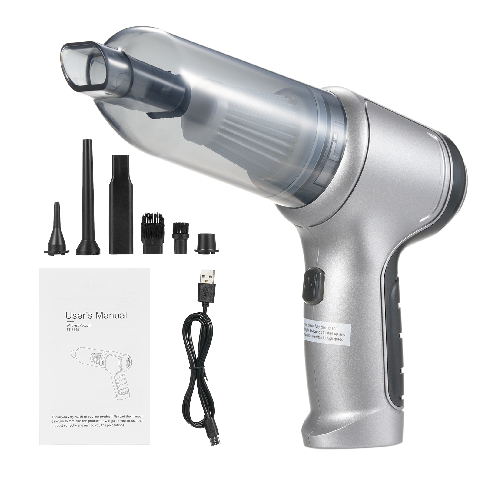 Car Mini Vacuum Cleaner 19000Pa Powerful Brushless Motor Cordless Handheld Vacuum Cleaner Portable Car Vacuum Cleaner with High Power and Type-C Compressed Air Duster Keyboard Cleaner