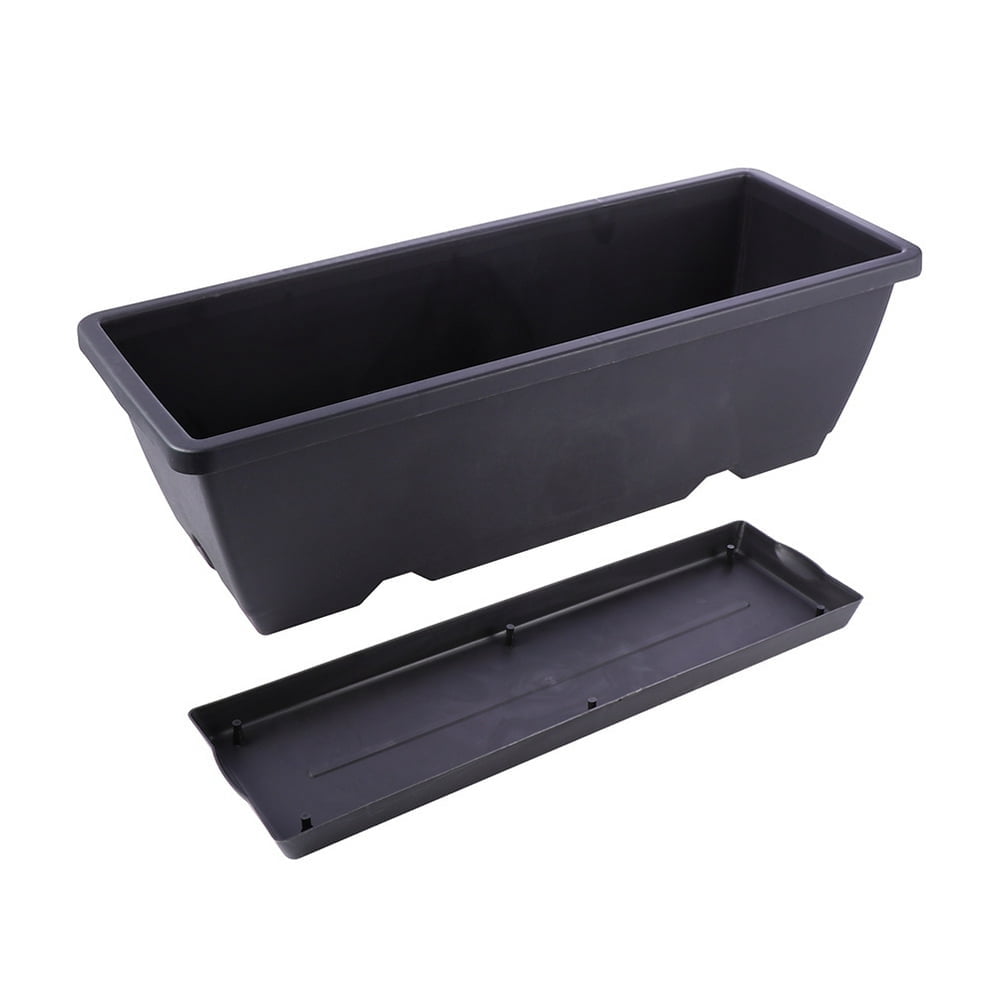 MesaSe 2 Sets Long Garden Planter Plant Pot Plastic Flower Planter Flower Container