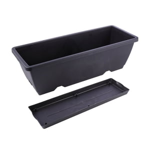 MesaSe 2 Sets Long Garden Planter Plant Pot Plastic Flower Planter Flower Container