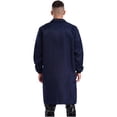 thumbnail image 4 of Rswnyirn Adult Wear Resistent Dustproof Lab Coat Notched Lapel Button Up Long Coat Workshop Uniform Navy Blue 175, 4 of 7