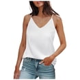 thumbnail image 1 of Women's Silk Satin Tank Tops V Neck for Summer and Work, 1 of 3
