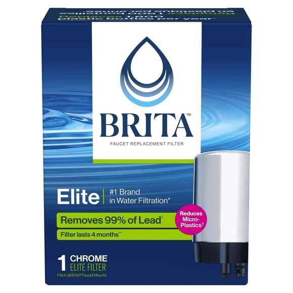 Brita On Tap Faucet Water Filter System Replacement Filters, Chrome, 1 Count
