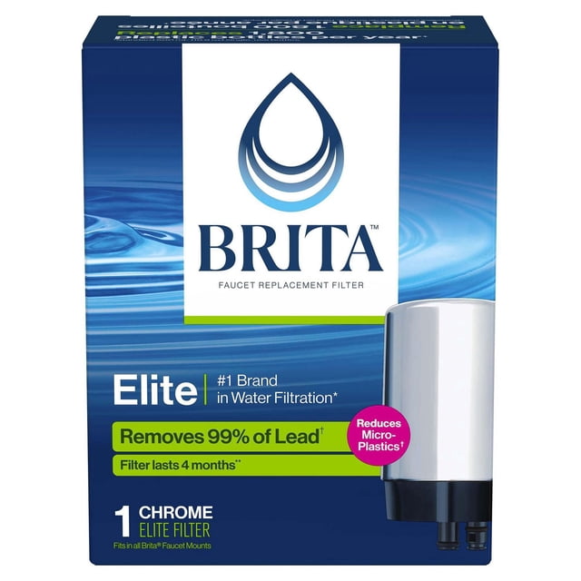 Brita On Tap Faucet Water Filter System Replacement Filters, Chrome, 1 Count