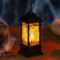 thumbnail image 2 of Halloween Desktop Ornament Large Candle Pumpkin Decoration with LED Tea Light Flameless Candle for Home Party Display, 2 of 5