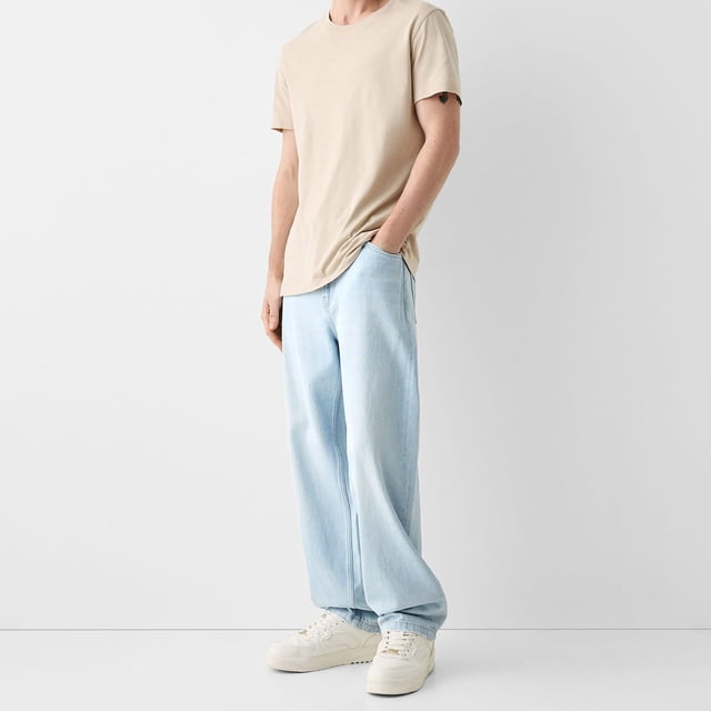 Jeans pour Hommes Coupe Régulière Jambe Droite Patineuse Taille Basse Décontracté Pantalon en Denim Extensible Mode Urbaine Couleur Unie Pantalon de Randonnée Extérieur Automne 2025 avec Poche
