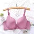 thumbnail image 2 of Sentmoon Seamless Bras for Women Plus Size Push up Adjustable Strap Bras for Women Thin Style Anti-Sagging Comfortable Solid Color Sleep Bralettes Comfy for Beach Vacation Pink 100C, 2 of 4