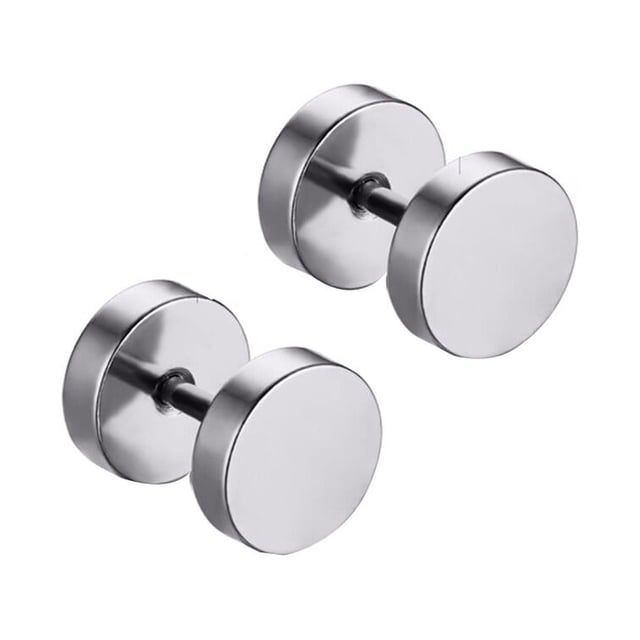 Boucle d'Oreille en Acier Inoxydable Unisexe Punk Stud Titane Haltère Haute Poli Oreille Piercing Style Punk