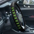 thumbnail image 2 of FH Group Genuine Leather Lace-Up Steering Wheel Cover - Green, 2 of 5