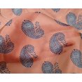thumbnail image 4 of oneOone Silk Tabby Fabric Paisley Block Printed Fabric 1 Yard 42 Inch Wide, 4 of 4