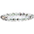 thumbnail image 1 of Natural Clear Phantom Quartz Gemstone 8mm Round Beads Stretch Bracelet 7 Inch Unisex, 1 of 2