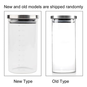 Glass Storage Jar, 1000ml Glass Food Storage Container Coffee Beans Kitchen Food Container With Stainless Steel Lid For Seasoning, Spices, Tea, Coffee Beans, Pasta, Candies