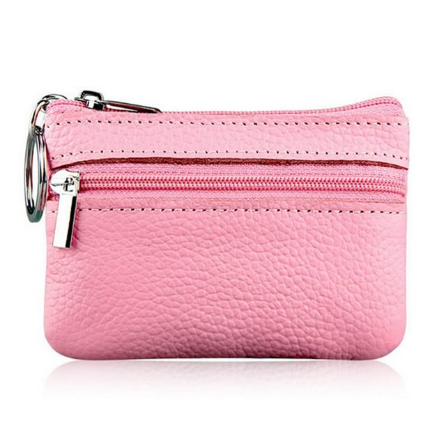 MesaSe ESTONE Soft Men Card Coin Key Holder Zip Genuine Leather Wallet Pouch Bag Purse