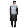 thumbnail image 3 of Atasi Kurta Pyjama Traditionnel Uni à Col Mandarin avec Ensemble de Veste Imprimée, 3 of 3
