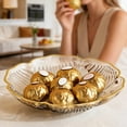 thumbnail image 2 of Tauxra Clear Patterned Lotus Edge Plastic Fruit Bowl Food Grade Serving Dish For Living Room Coffee Table, 2 of 6