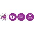 thumbnail image 2 of Darling Souvenir 190 Pcs DIY Candy Chocolate Labels Its A Girl Theme Stickers-Purple, 2 of 2