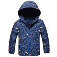 thumbnail image 1 of AAMILIFE Boys Waterproof Fleece Lined Jacket Color Block Windbreaker Hooded Coat, 1 of 3