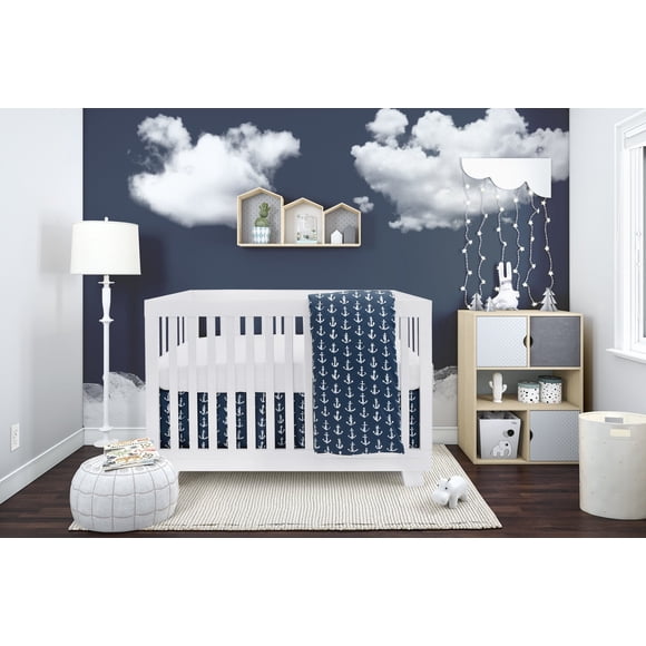 Ancre Bleue et Blanche - Literie pour Bébé 4 Pcs (#2)