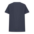 thumbnail image 4 of Timegard Hauts Grande Taille pour Femmes Col Rond Manches Courtes Bouton Blouse Légère Décontractée Ample Hauts, 4 of 5