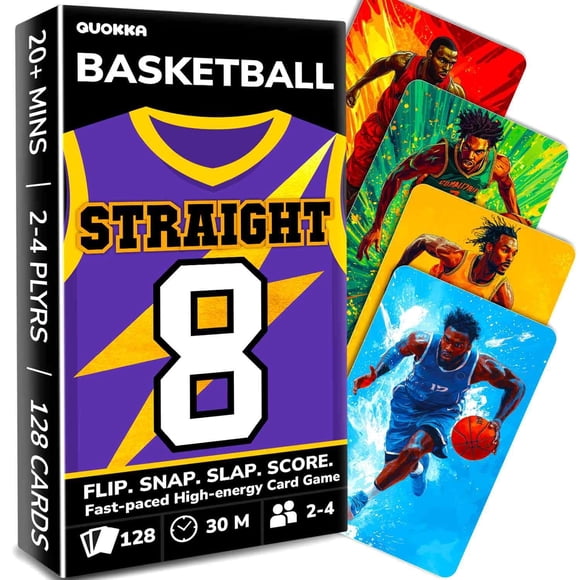 Quokka Basketball Card Game for Ages 8+ - 128 Cards Perfect for Family Games Night, Travel and Parties