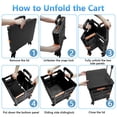 thumbnail image 4 of FELICON SELORSS Foldable Utility Cart Folding Portable Rolling Crate Handcart with Durable Heavy Duty Plastic Telescoping Handle Collapsible 4 Rotate Wheels for Travel Shop Move L, 4 of 7
