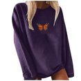thumbnail image 2 of Chandail Mode Femme Couleur Unie Imprimé Papillon Manches Longues, 2 of 3