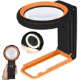 thumbnail image 1 of HSHDLDF 30X 40X Magnifying Glass with Light and Stand, Foldable Handheld Magnifying Glass 18 LED Illuminated Lighted Magnifier for Macular Degeneration, Seniors Reading, Close Work, Coins, Jewelry (, 1 of 7