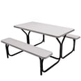 thumbnail image 2 of Costway Picnic Table Bench Set Outdoor Backyard Patio Garden Party Dining White, 2 of 9