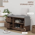 thumbnail image 4 of HOMCOM Banc à Chaussures d'Entrée avec Tiroir de Rangement, Tablette Ouverte, Pochette, Brun, 4 of 10