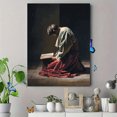 thumbnail image 4 of Man Reading Prayer Canvas Wall Art 15.75x11.81 Inches, 4 of 8