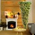 thumbnail image 3 of Patiojoy 7.5FT Pre-lit Upside Down Christmas Tree, Artificial Tree w/400 Warm White LED Lights & 8 Lighting Modes, Snowy Inverted Christmas Tree for Festival, 3 of 10