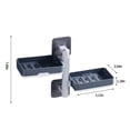 thumbnail image 3 of Wall Mounted Soap Holder | 1-4 Layer Rotatable Soap Storage Box with Self-Adhesive Suction Cups for Bathroom & Kitchen | Gray Plastic Soap Dispenser Organizer, 3 of 8