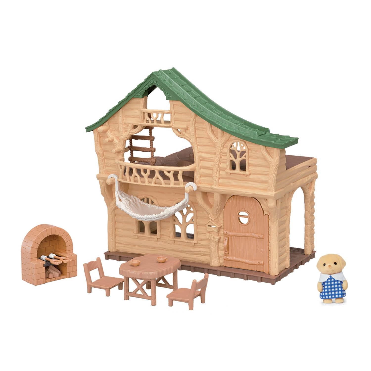 Coffret-cadeau - Auberge au bord du lac de Calico Critters, ensemble de jeu pour maison de poupée avec meubles et figurine