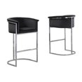 thumbnail image 3 of Black Velvet Barstool Chair (Single) with Silver Metal Chrome Base, 3 of 3