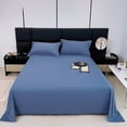 thumbnail image 1 of TopLLC Cotton Bed Sheet Only, 91"x87" Solid Color Double Brushed Microfiber Flat Bed Sheet Wrinkle Free Bed Top Sheet, Soft Breathable Skin-Friendly Bedding Sheet Machine Washable for All Season, 1 of 8