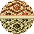 thumbnail image 1 of Ahgly Company Machine Washable Indoor Round Transitional Red Brown Area Rugs, 8' Round, 1 of 7