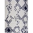 thumbnail image 1 of Ladole Rugs Shaggy Kenitra European Abstract Soft Polypropylene Modern Area Rug Carpet in White Dark Blue 6'5" x 9'5", 1 of 4