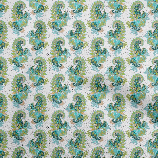 oneOone Rayon Dark Green Fabric Paisleys Sewing Craft Projects Fabric Prints By Yard 56 Inch Wide