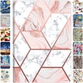 thumbnail image 1 of iPad Mini 4e 5e Gén 7,9 Po [ Mini 5 2019 Mini 4 2015 ] A2133 A1538 MUXH2LL/A MUXF2LL/A MK882LL/A Mise en Veille/réveil Automatique Intelligente Mince Angle de Vision Ajustable Support Étui à Rabat Imprimé - Marbre Rose, 1 of 7