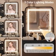 thumbnail image 4 of Vanity Desk with LED Light Mirror and Charging Station, Small Makeup Vanities Set with 2 Drawers, Vanity for Girls Women with Storage Stool, Vanity Table for Bedroom, 4 of 7