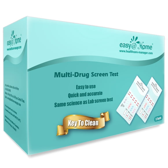 Easy@Home 10 Panel Urine Drug Test Kit, Instant Results, 5 Count