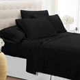 thumbnail image 3 of Swift Home Luxury Bedding Collection, Ultra-Soft Brushed Microfiber 4-Piece Bed Sheet Sets, Extremely Durable - Easy Fit - Wrinkle Resistant - (Includes 2 Bonus Pillowcases), Twin, Black, 3 of 4