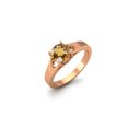 thumbnail image 2 of Bague Solitaire pour Femme en Vermeil Rose en Argent Sterling 925 avec Citrine Ronde de 6 mm, 2 of 3