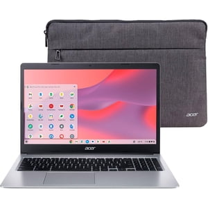 Rénové (bon) Acer Livre de Chrome 315 15.6" HD Ordinateur portable (Intel Celeron N4020, 4GB RAM, 64GB eMMC, Chrome OS, avec Acer Cas d'ordinateur portable) - Argent (CB315-3H-C69K)