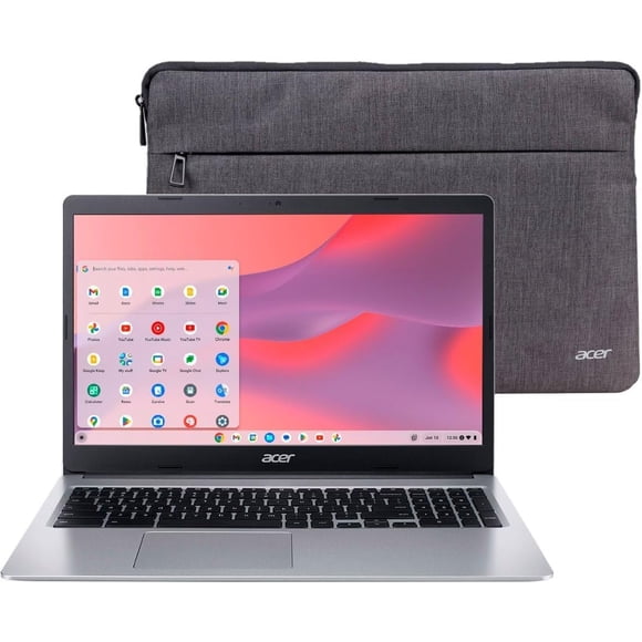 Refurbished (Good) Acer Chromebook 315 15.6" HD Laptop (Intel Celeron N4020, 4GB RAM, 64GB eMMC, Chrome OS, with Acer Laptop Case) - Silver (CB315-3H-C69K)