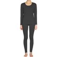 thumbnail image 1 of LAVRA Womens Microfiber Long Johns Thermal Underwear Two Piece Set -Large-Black, 1 of 2