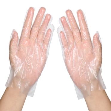 MasteelfCA 100pcs PE Disposable Gloves Food Prep Gloves Food Safe Transparent Gloves Fit for 5-12 Children