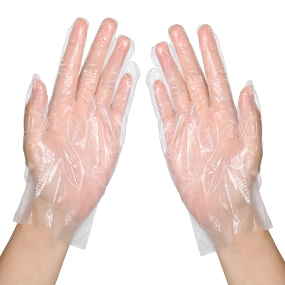 MasteelfCA 100pcs PE Disposable Gloves Food Prep Gloves Food Safe Transparent Gloves Fit for 5-12 Children