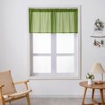 thumbnail image 1 of Innerwin Rideaux de Cuisine Déco Demi-Fenêtre Poche pour Tringle Simple Cantonnière Courte Semi-Transparente Moderne Couleur Unie Traitement de Luxe Vert L:29 Pieds' x H:24 Pieds', 1 of 5