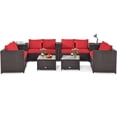 thumbnail image 1 of Patiojoy Ensemble de Canapé Sectionnel d'Extérieur en Rotin de 8 Pcs pour Causeuse et Conversation avec Coffre de Rangement et Table à Café Rouge, 1 of 6
