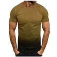 thumbnail image 3 of UVEASISHA T-Shirts Ajustés pour Hommes à Imprimé Dégradé Grande Taille T-Shirts Graphiques Manches Courtes Décontractés d'Entraînement Hauts Col Rond Muscle Culturisme T-Shirts Soldes Aujourd'hui, 3 of 5